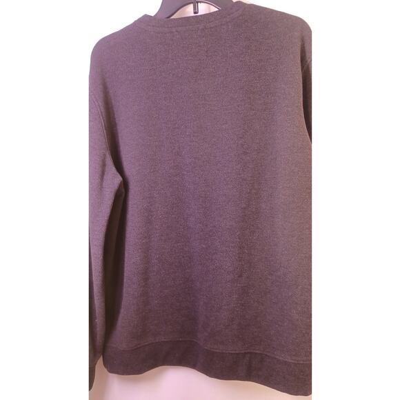 Jachs New York Men's Large Gray Wool Blend Crewneck Sweater Herringbone Pattern - Picture 4 of 8